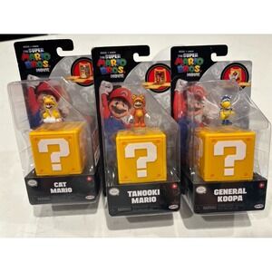 The Super Mario Bros Movie Jakks Pacific Cat Tanooki Mario General Koopa Figures